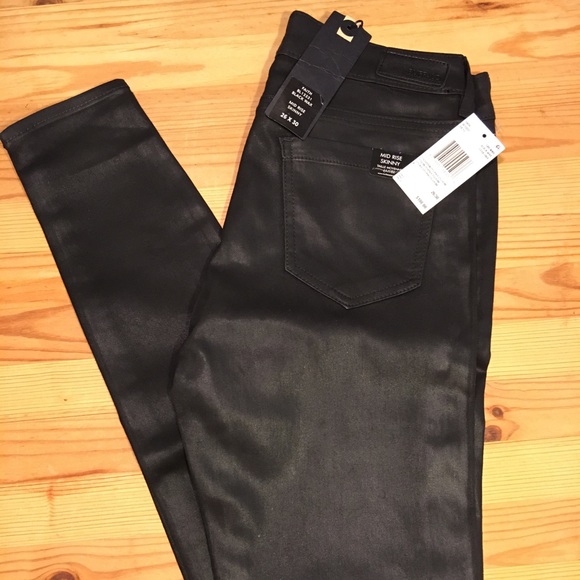 Buffalo David Bitton Mid Rise Faith Black Wax Skinny Jeans - Picture 7 of 15